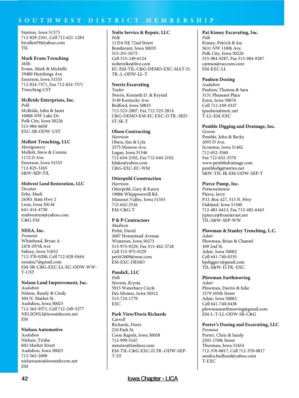17 Iowa Lica Member Directory