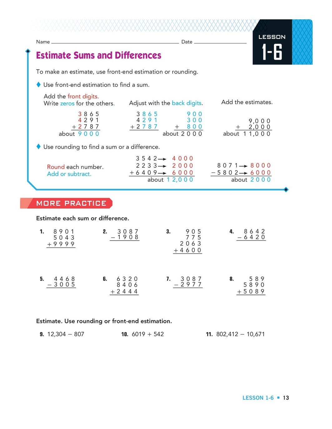 Estimating Sums and Differences of Decimals | PDF | Division (Mathematics)  | Numbers, image size:1063x1376