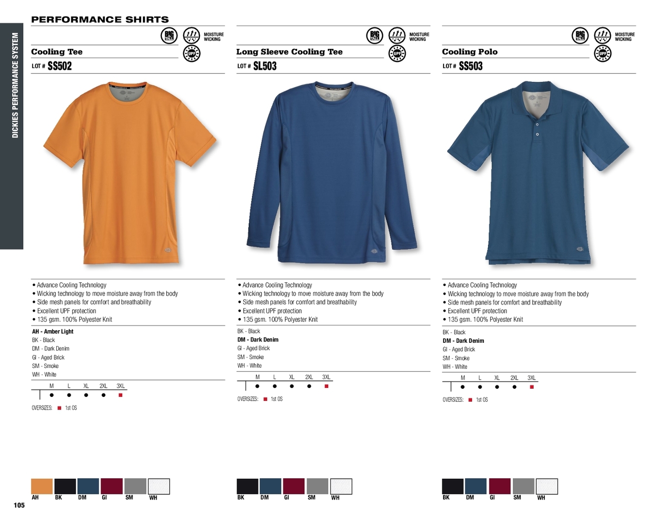 dickies advance cooling tees