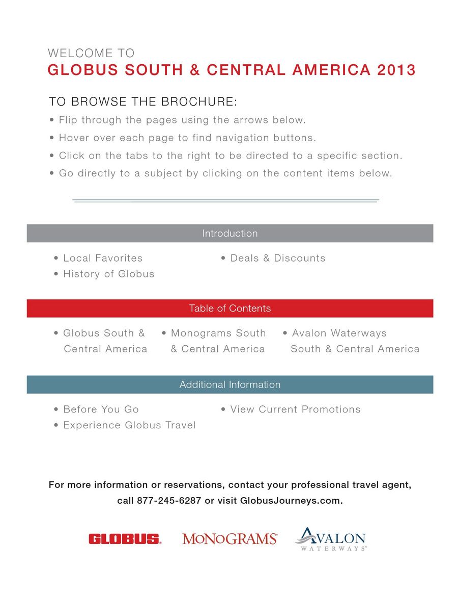 Globus South America 13 Brochure