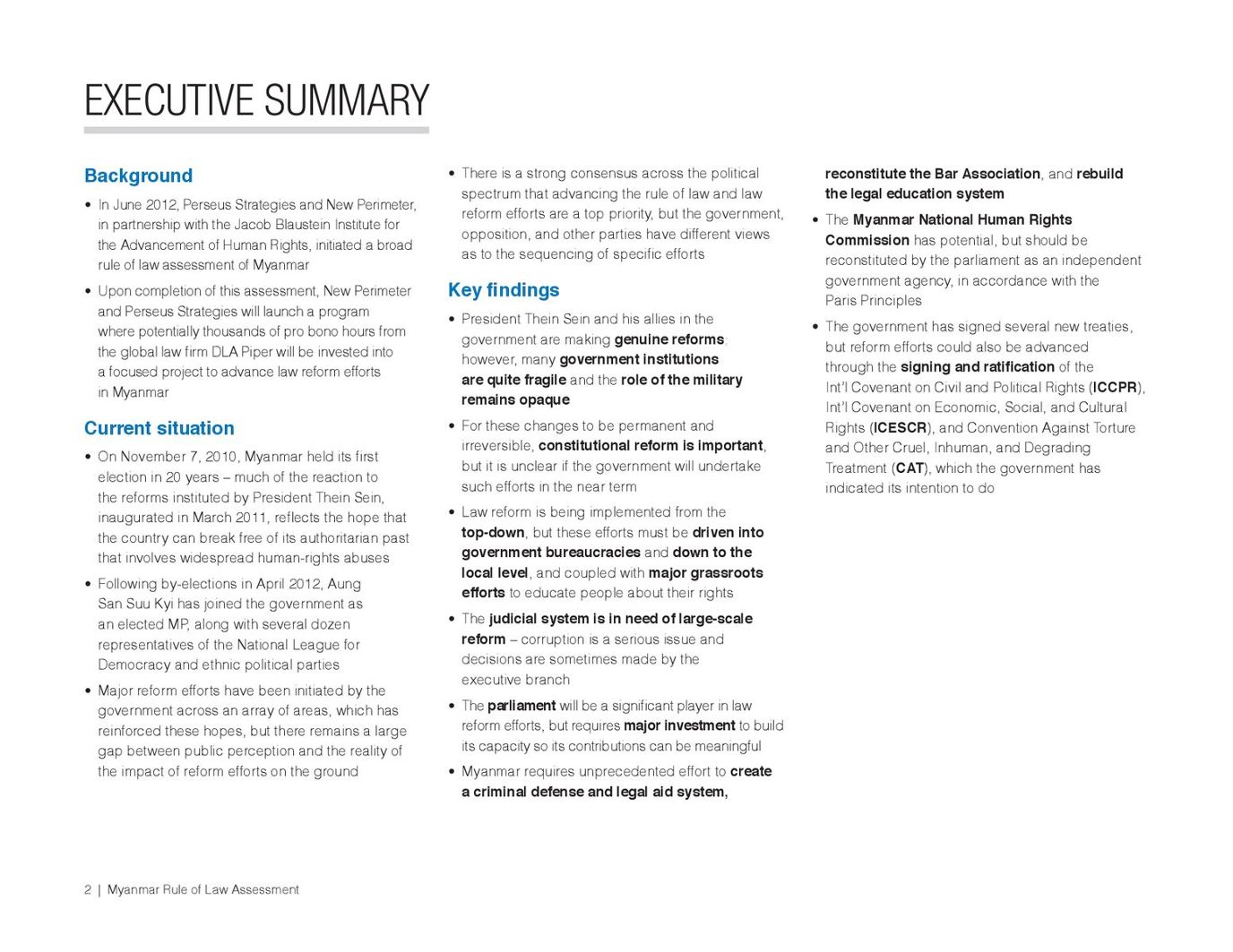 Myanmar Rule of Law Assessment