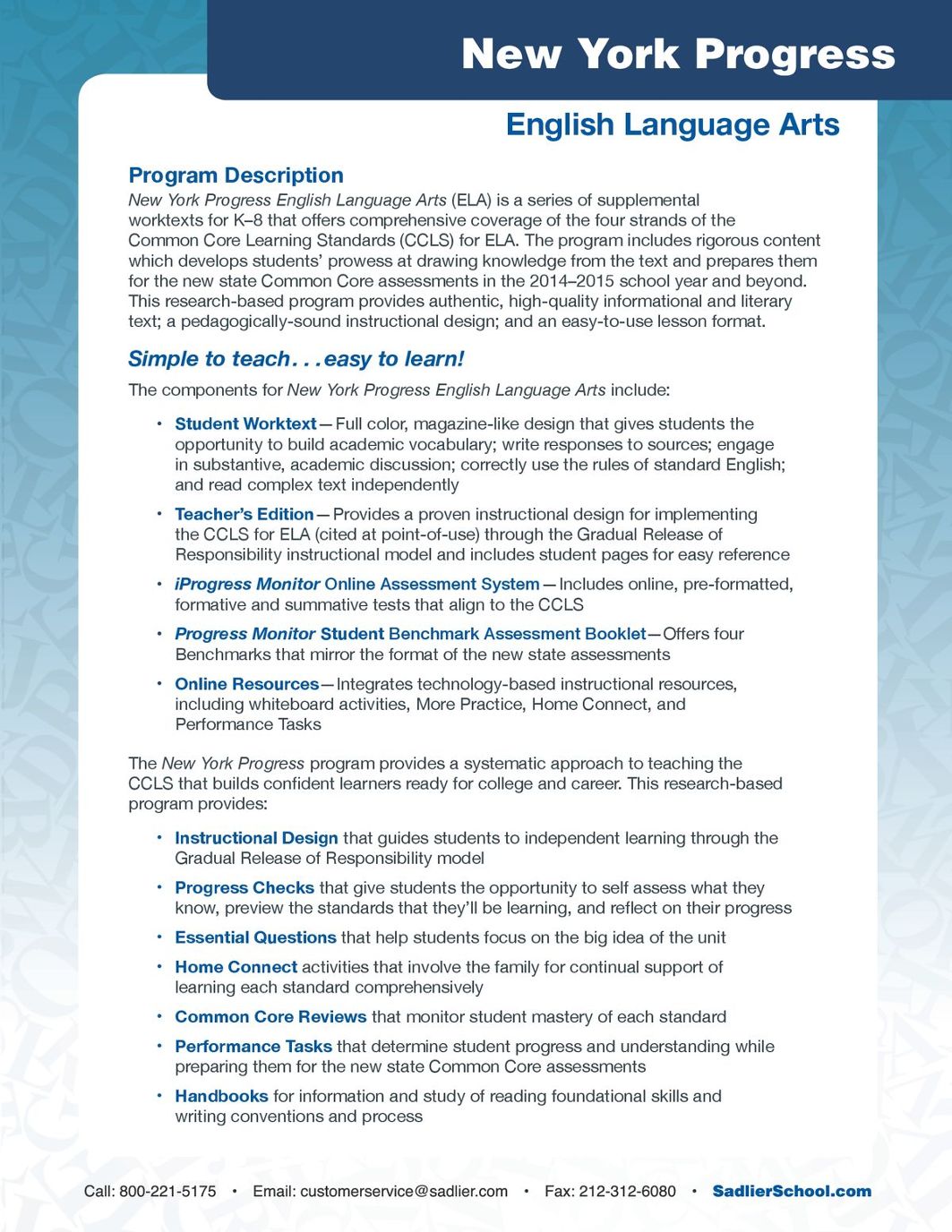 New York Progress-English Language Arts-Gr 4 Student Edition