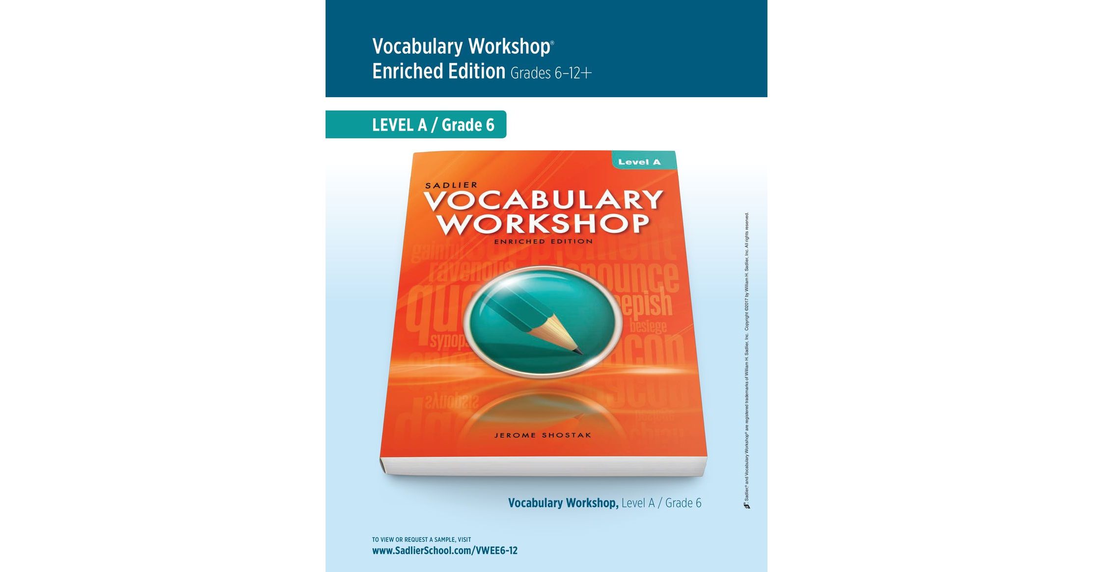 Vocabulary Workshop Enriched Edition, Level A (Grade 6), Student Edition
