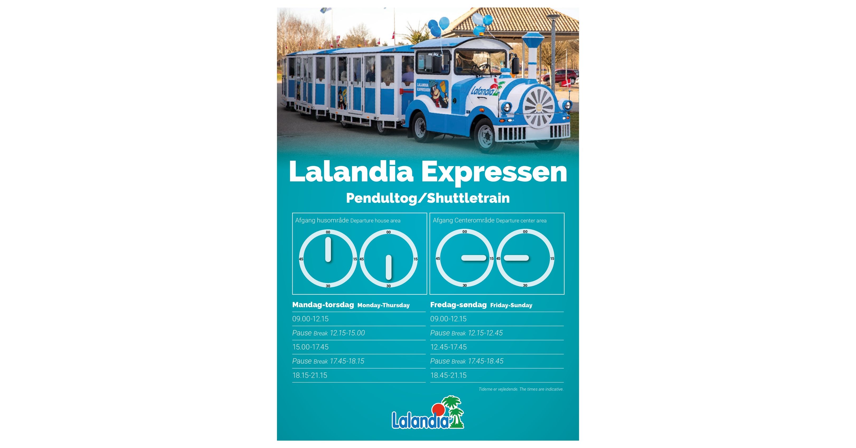Lalandia Expressen_køreplan_DK