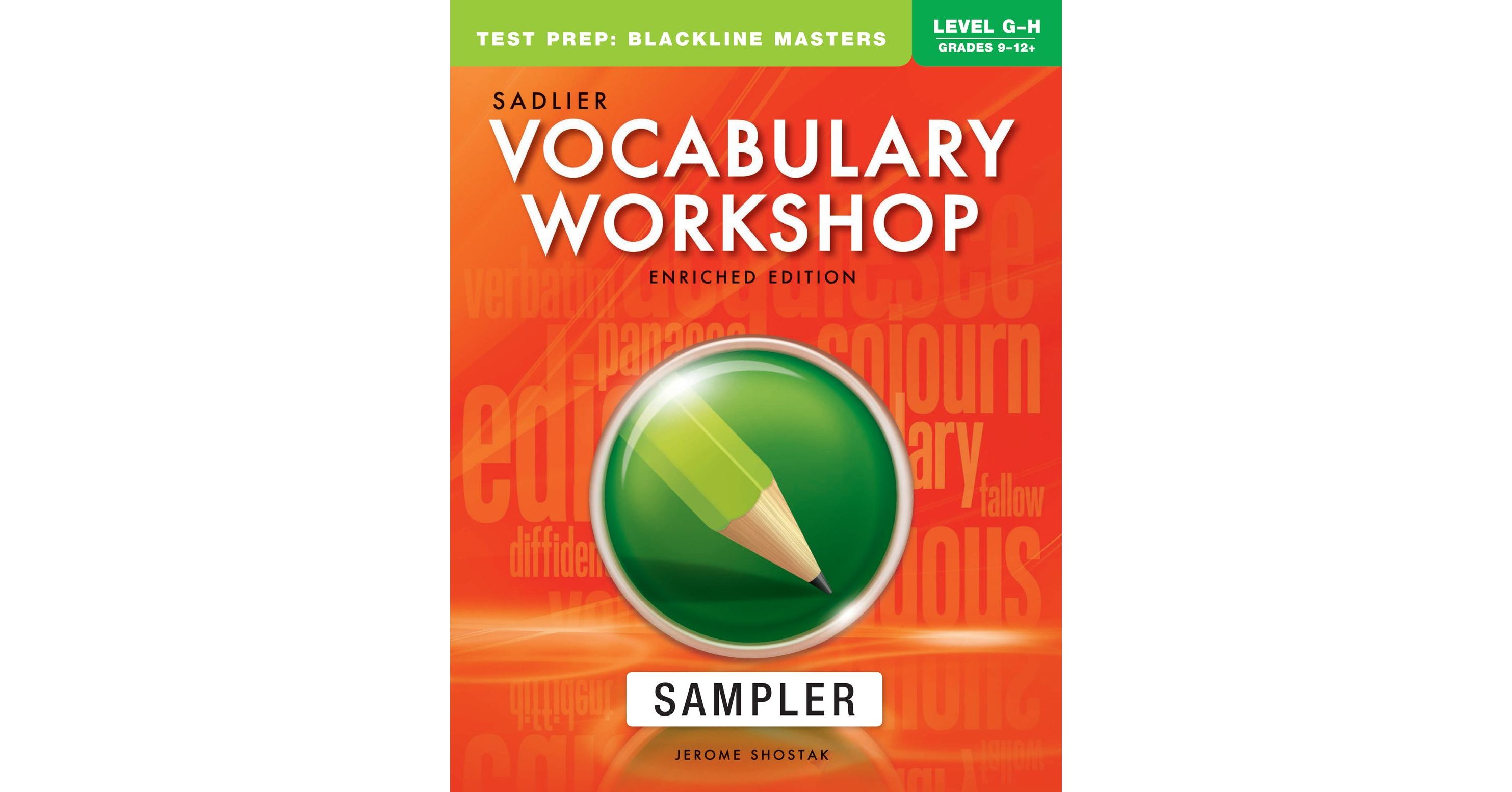 Vocabulary Test Prep Blackline Masters, Levels DH (Grades 9
