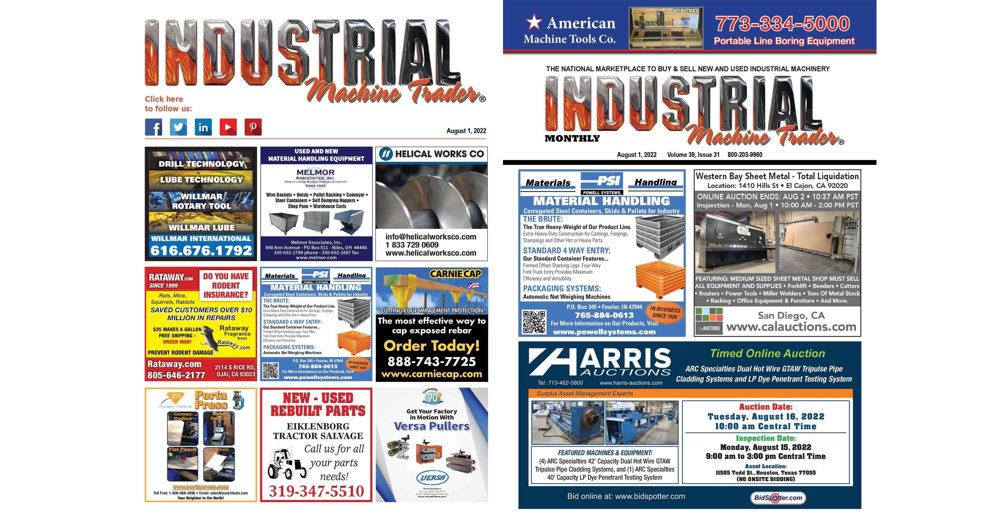 August 1, 2022 Industrial Machine Trader