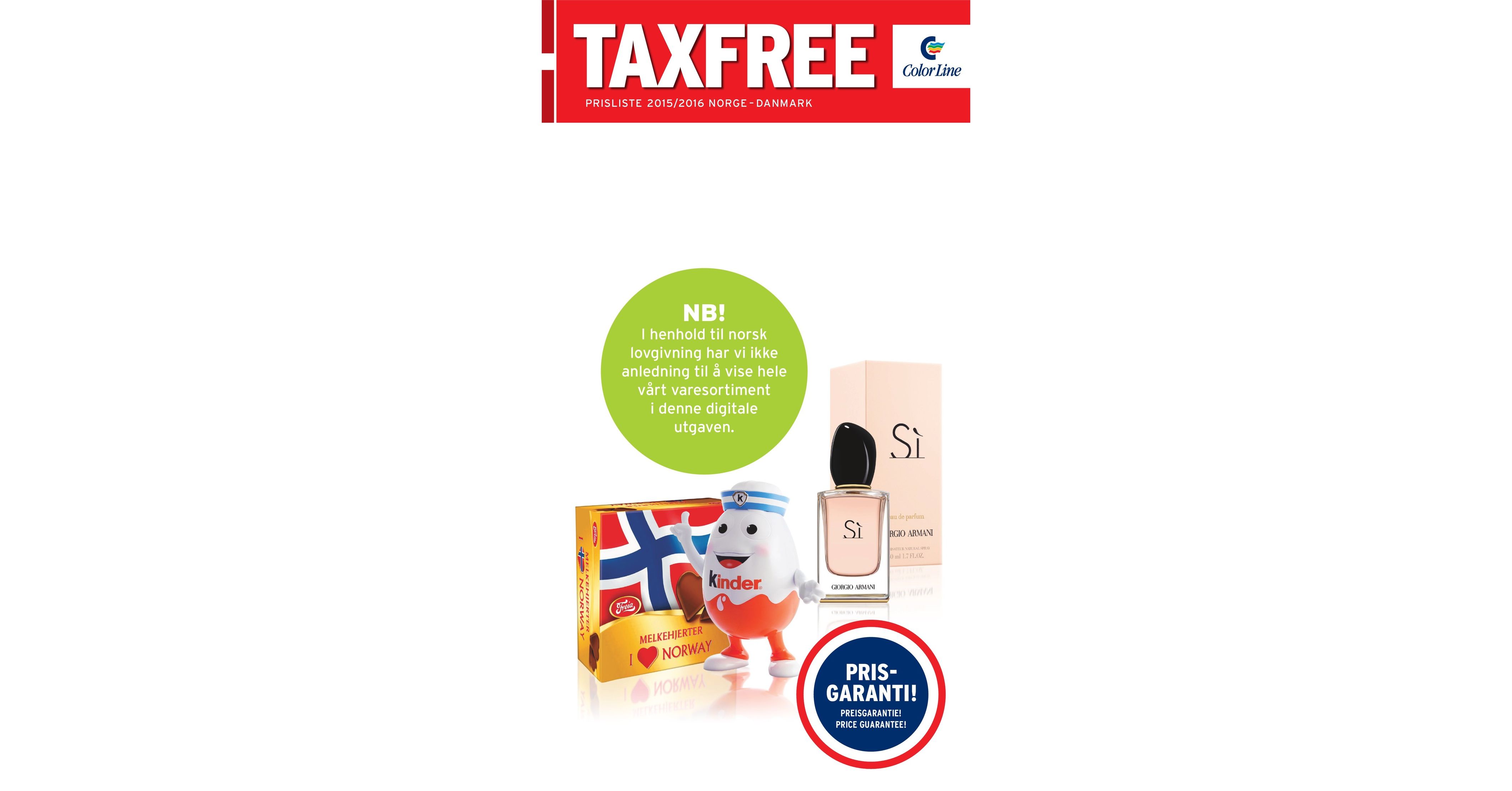 WEB Catalogue_DANMARK_TAXFREE Pricelist Color Line 201516 v3